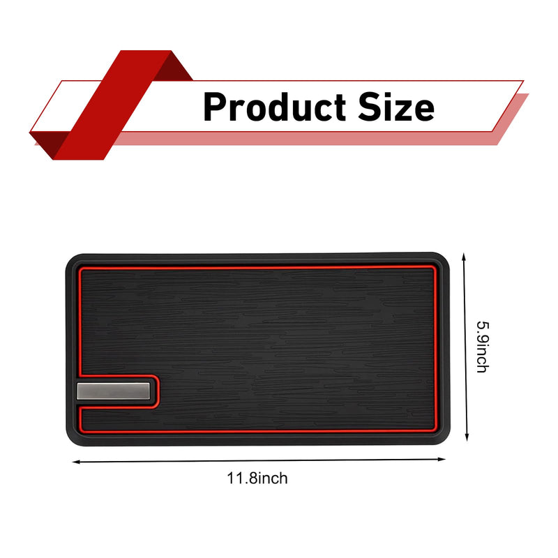 Car Dashboard Non-slip Pad, Multifunctional Sticky Storage Pad for Phone Keys Sunglasses, PVC Heat-resistant Anti-slide Console Mat, Organizer Accessory for Most Vehicles (Black)