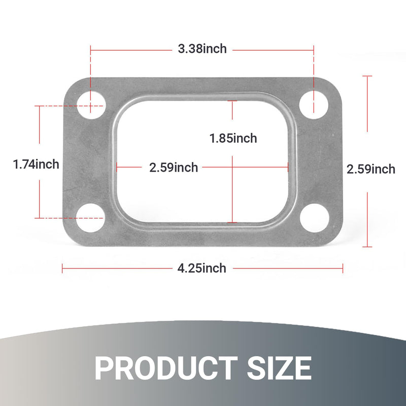 2 PCS T3 Turbine Flange Gasket, Stainless Steel 4-Hole Washer, Turbocharger Intake Manifold Flange Gasket, Universal for T3 T34 T35 T38 GT35 GT35R