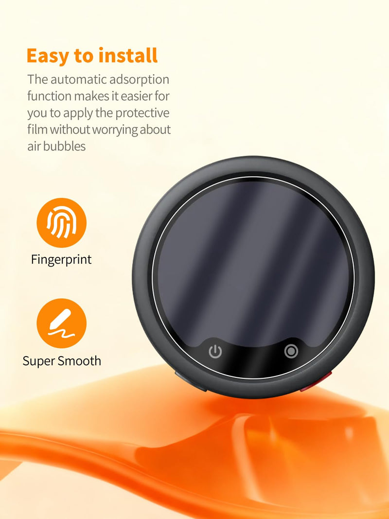 Screen Protector for Insta360 Mic Pro, 2 Pack Transmitter Tempered Glass & 2 Pack Receiver Film, HD Clear Anti-Scratch Bubble Free