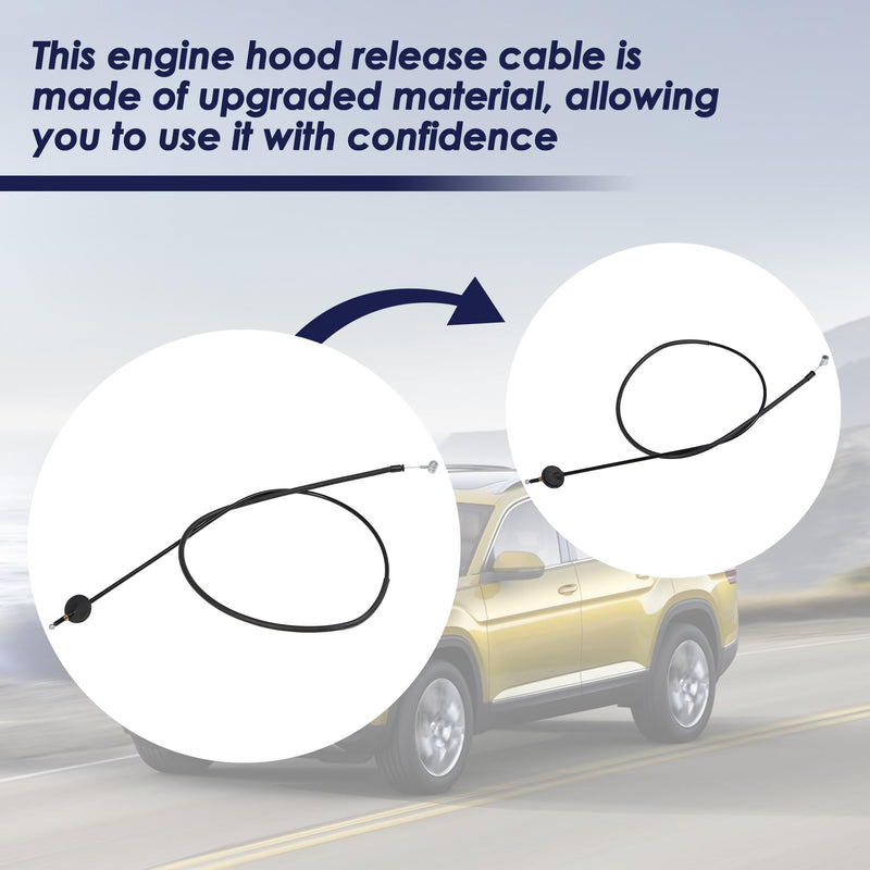Hood Release Cable Compatible with Atlas 2020-2023 3CM-823-535 3CM823535 Front Hood Lock Latch Release Cable