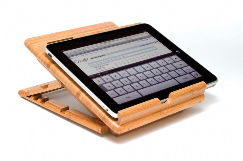 Lipper International 1887 Bamboo Wood Expandable Stand for iPad, Samsung, Nexus, Nintendo Switch, and Other Tablets for iPad/Tablet