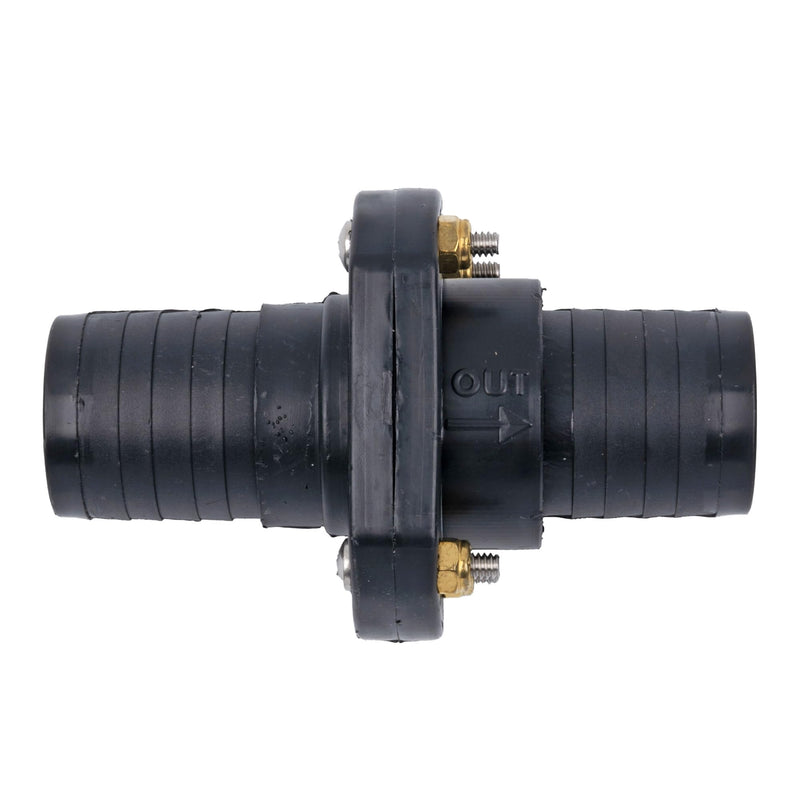 T. H. Marine T-H Marine Double Barb Inline Scupper Check Valve - Fits 1-1/2" Hose, Black
