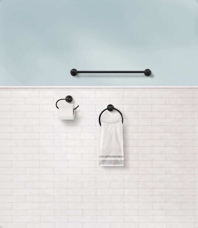 Moen Preston Matte Black 24 Inch Towel Bar, DN8424BL