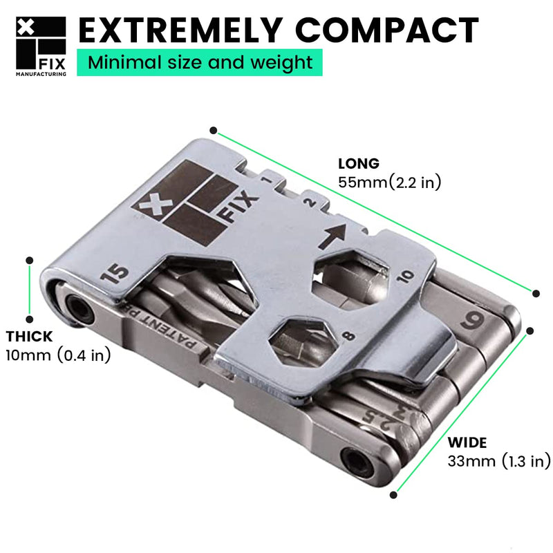  [AUSTRALIA] - Fix Manufacturing Wheelie Wrench™ Bike Tool Compact and Portable Multi Tool for Bicycle Repair and Maintenance Perfect to fix Most Road, Mountain, and BMX Bikes