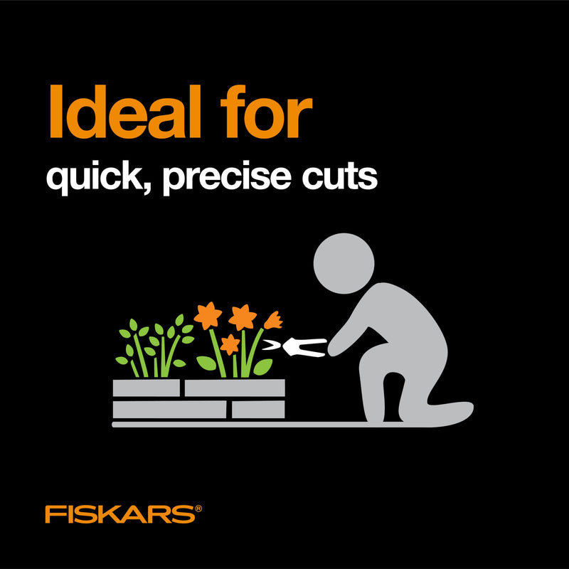 Fiskars 6" Pruning Scissors (2-Pack) for Flowers, Buds, Weeds and Small Plants, Garden Snips with Resin Resistant Nonstick Stainless Steel Blades, Gardening Trimmers with Comfortable Handle Non-Stick Snips (2-Pack)