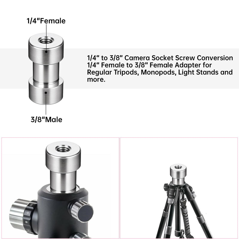 Camera Tripod Adapter 26 Packs Camera Screws Mount Set Tripod Mount Adapter Set 1/4 to 1/4 Tripod Screw 1/4 to 3/8 Camera Mount Adapter Hot Shoe Adapter for Tripod Monopod Ballhead Quick Release Plate