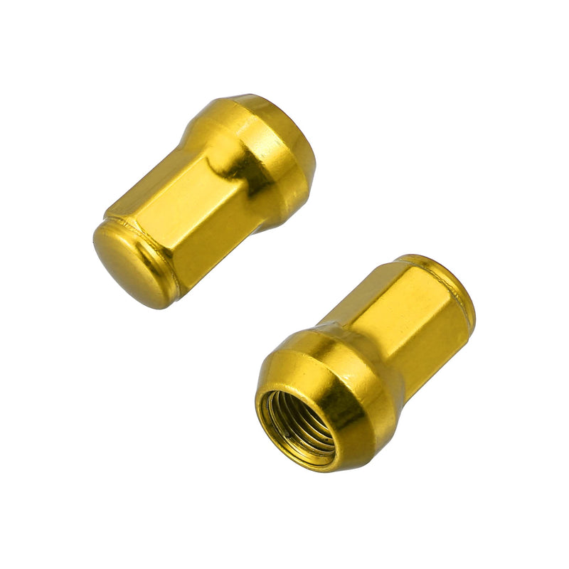 ACROPIX M12 x 1.25 Car Lug Nuts Cone Seat Closed End Bulge Acorn Hex Wheel Nut with Socket Key Gold Tone - Pack of 20