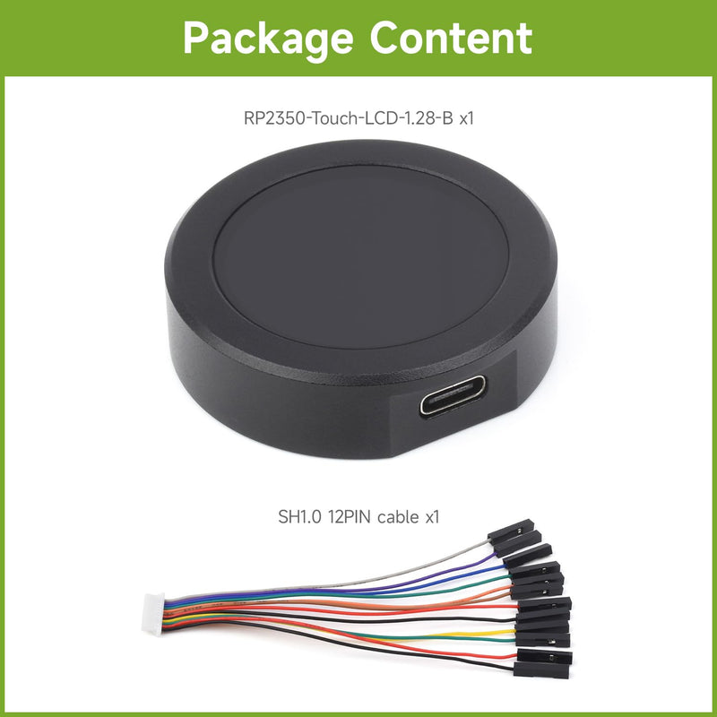 Waveshare RP2350 MCU Board, with 1.28inch Round Touch LCD, Dual-core & Dual-Architecture Design, 240×240 Pixels, 65K Color, IPS Panel, with Case