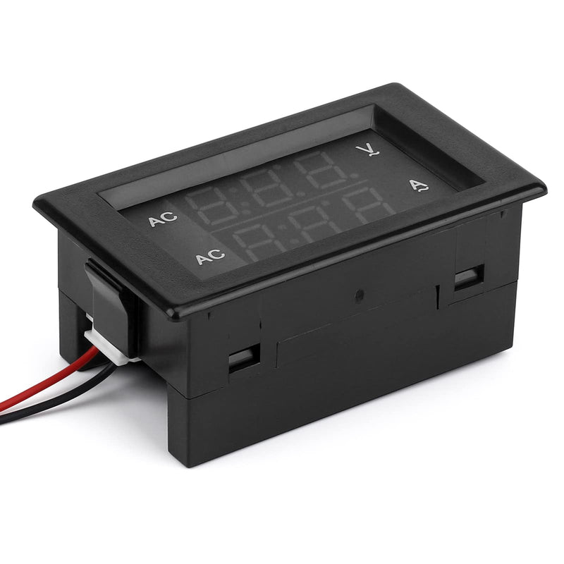 DROK Volt Amp Meter, AC 500V 100A Digital Voltmeter Ammeter Panel, 0.39 Inches LED 2in1 Multimeter, 2-Wire Voltage Amperage Tester Gauge with Current Transformer