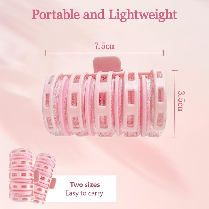 Hair Roller,2 Pcs Hair Curlers Rollers With Clips,Daily Use Rollers for Hair Curling Volume,Self Holding Hairs Curlers No Heat for Long & Short Hair,Fringe Roller DIY Curling Tool Curls for Styling