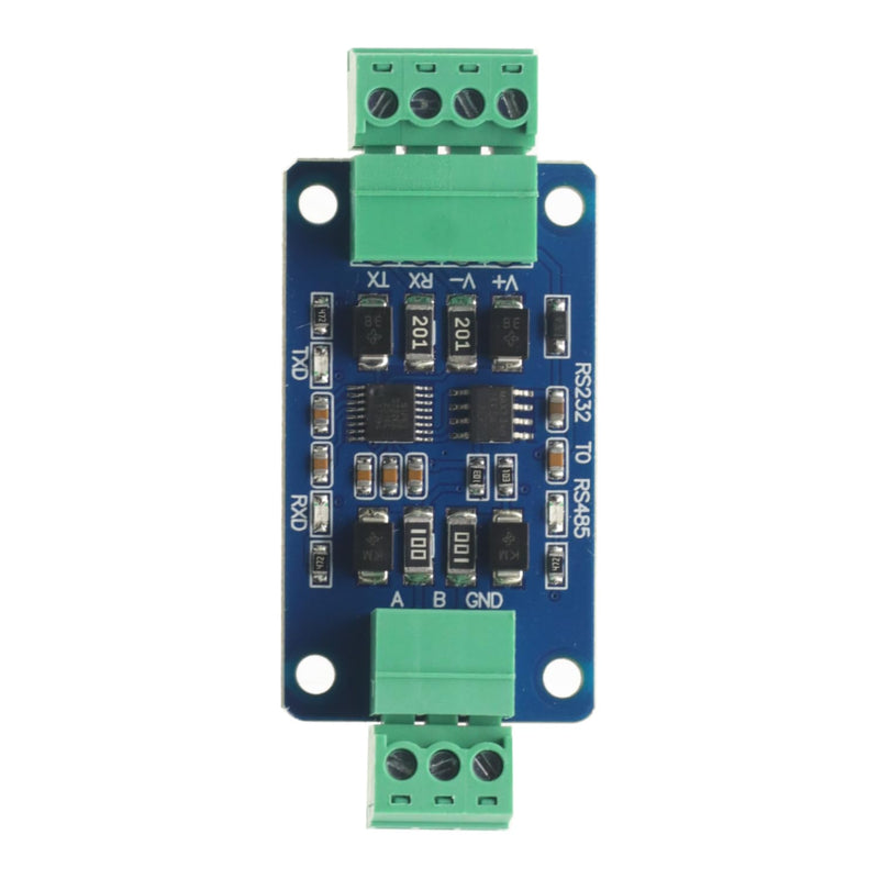 Industrial RS232 to RS485 Converter, Bidirectional Serial Communication Adapter Module with Terminal Block for PLC Modbus RTU