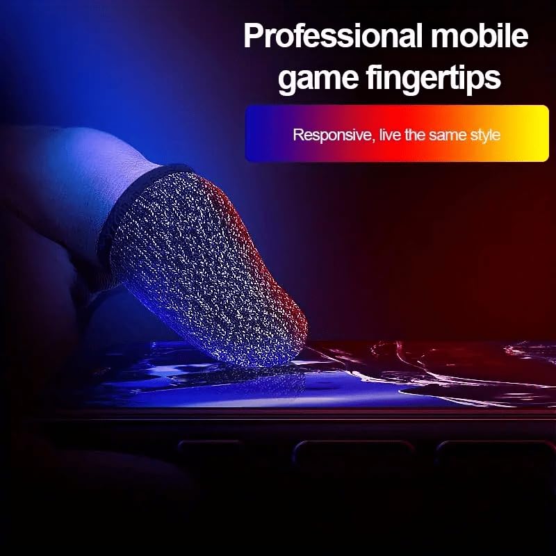 4PCS Breathable Gaming Finger Sleeves - Anti-Sweat Conductive Touchscreen Covers for Smooth Mobile Gaming (Yellow) YELLOW