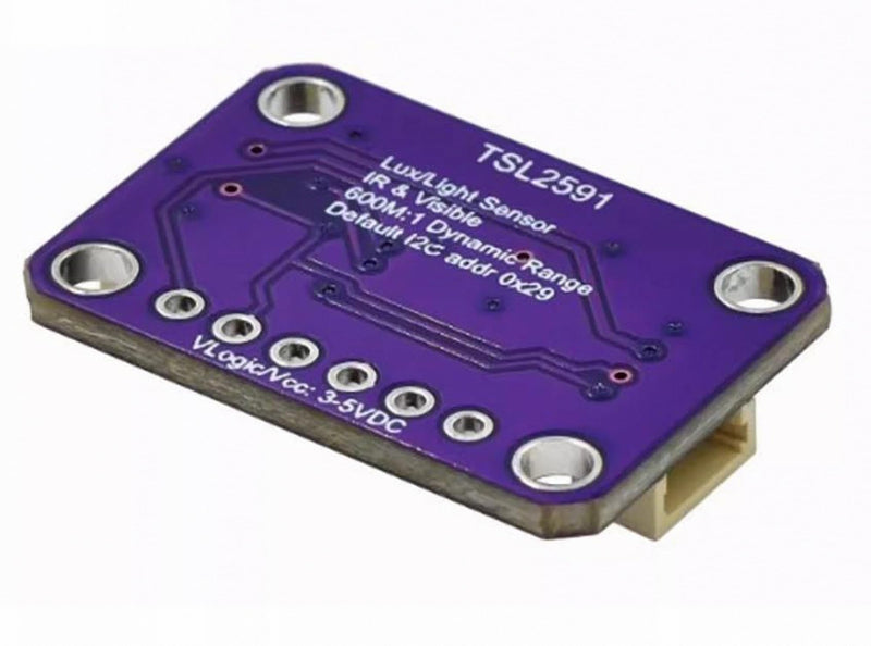 2pcs TSL2591 High Dynamic Range Digital Light Sensor Breakout Module Purple Board - 600,000,000:1 Ratio, Dual-Spectrum Visible/IR Detection, I2C Interface for QWIIC & Arduino