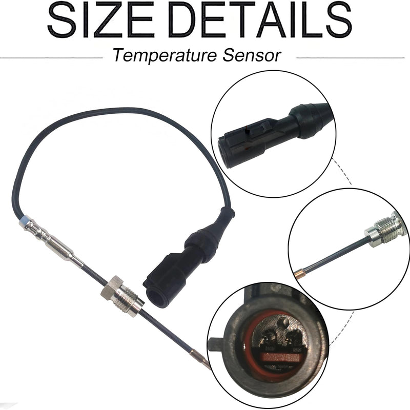7C3Z12B591B Exhaust Gas Temperature Sensor EGT Sensor 8C3Z-5J213-D Compatible fit for 2008-2010 Ford 6.4L V8 Super Duty F250 F350 F450 F550 7C3Z5J213B 8C3Z12B591D