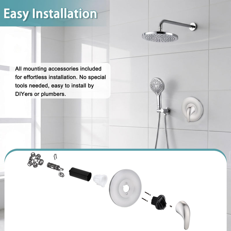 Replacement for Moen Gibson Posi-Temp Valve Trim Kit, Brushed Nickel Shower Trim Kit Shower Lever Handle (Valve Required)