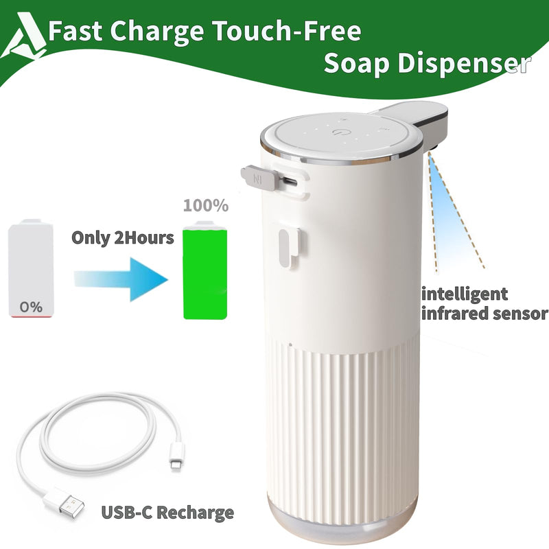 Automatic Liquid Soap Dispenser, Touchless Soap Dispenser Bathroom,Upgrade Hand & Dish Electric Dispenser Adjustable Waterproof Wall Mount Kitchen Auto Soap Pump for Thin and Thick Liquid White