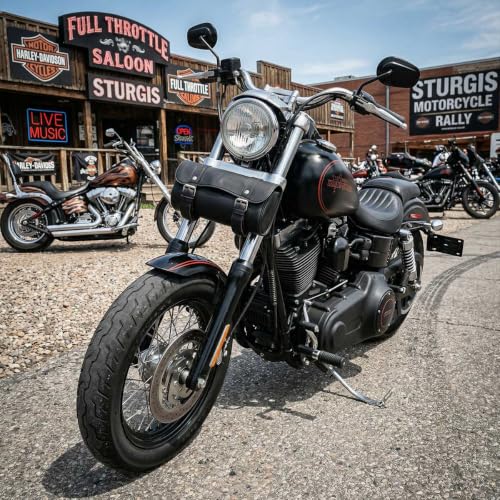Milwaukee Leather PVC Double Strap Tool Bag for Motorcycle Riding/Travel - Universal - Easy to Install - One Size - One SH624-BLACK