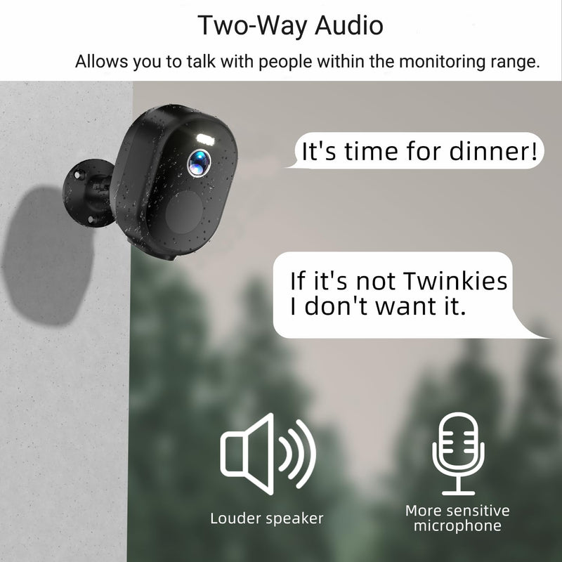 Rraycom 2Pack 5G&2.4G Security Cameras Wireless Outdoor - 2K Tuya Smart Camera for Home Security with AI Motion Detection, Spotlight, Color Night Vision,2-Way Audio, Waterproof, SD/Cloud,Works w/Alexa BLK