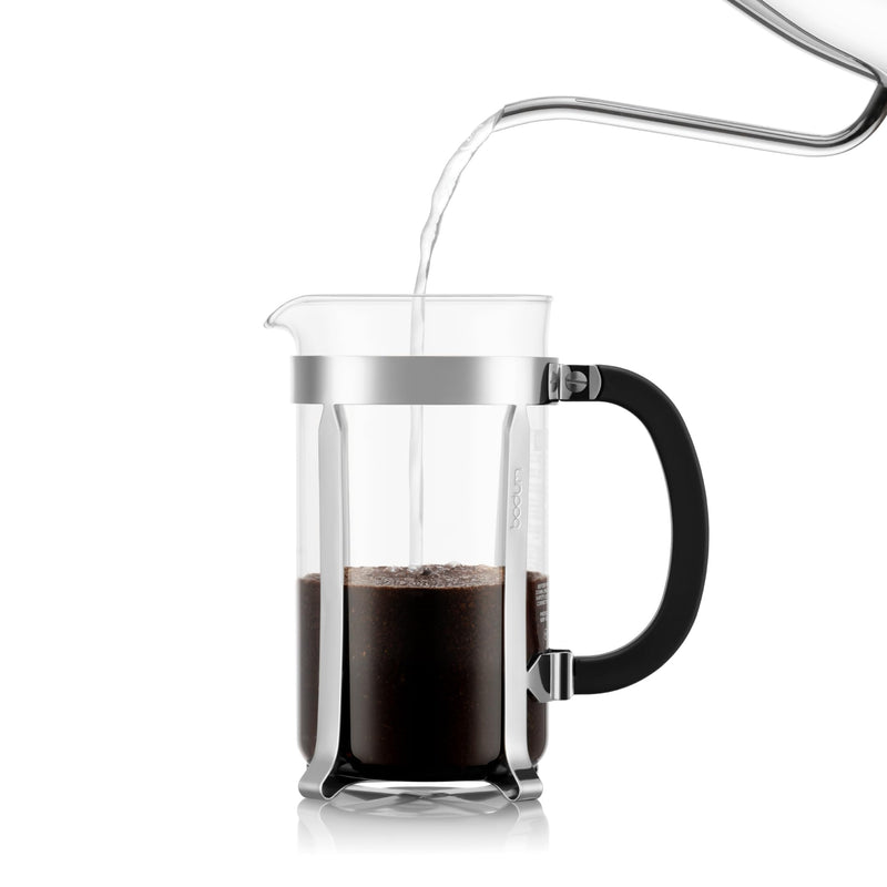 Bodum 34oz Chambord French Press Coffee Maker, High-Heat Borosilicate Glass, Polished Stainless Steel – Made in Portugal 34 oz