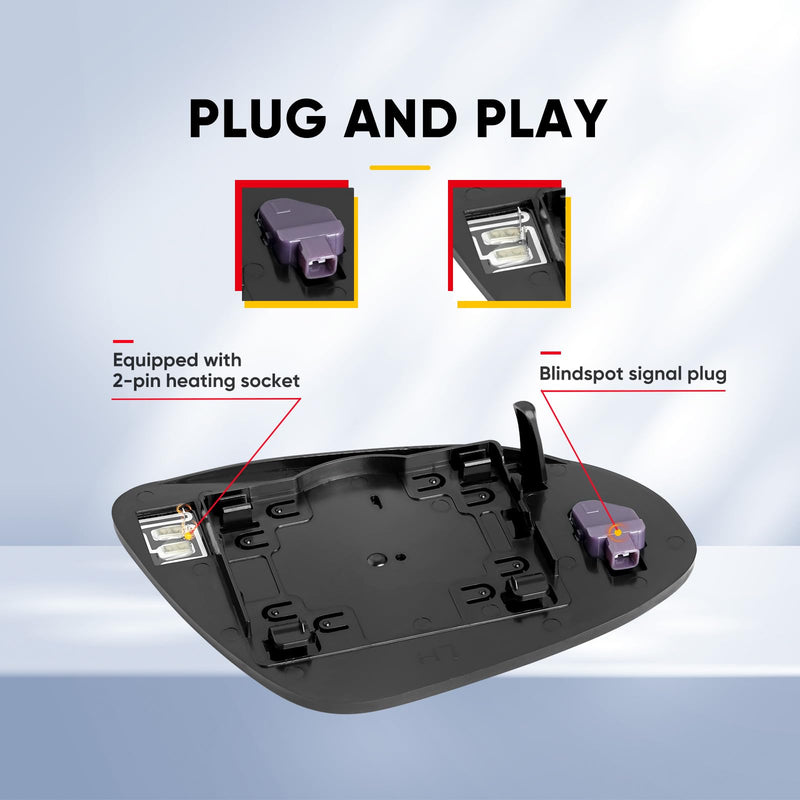 Compatible with Toyota Camry Driver Side Mirror 2012 2013 2014 2015 2016 2017 - with Blind Spot System, Left Side Mirrors Replacement Glass, Power Heated Driver Side(Blind Spot)