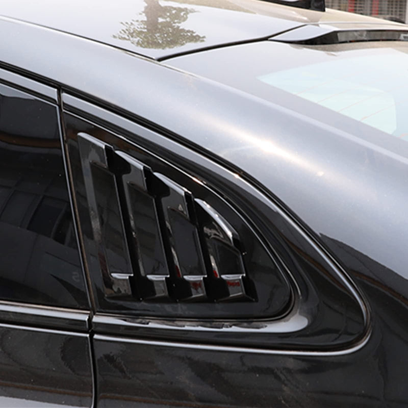 for Chevy Malibu 2016-2024 Rear Side Window Louvers, Racing Style Louvers Air Vent Scoop Shades Cover Blinds 1Pair - Glossy Black