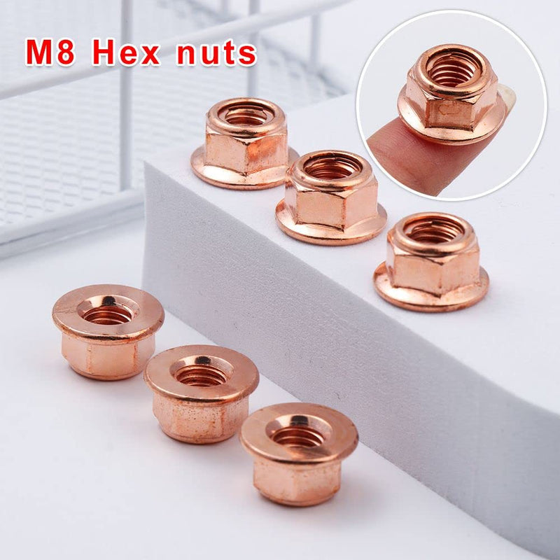 12Pcs Exhaust Manifold Nuts for Practical Copper Flashed Exhaust M8 Nut