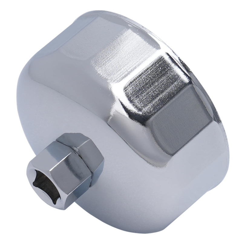 86.4mm 16Flutes Oil Filter Cap Wrench Removal Tool Socket for BMW Engines/for Volvo with 86mm Filter Housing Caps, Silver Heavy-Duty Alloy Steel