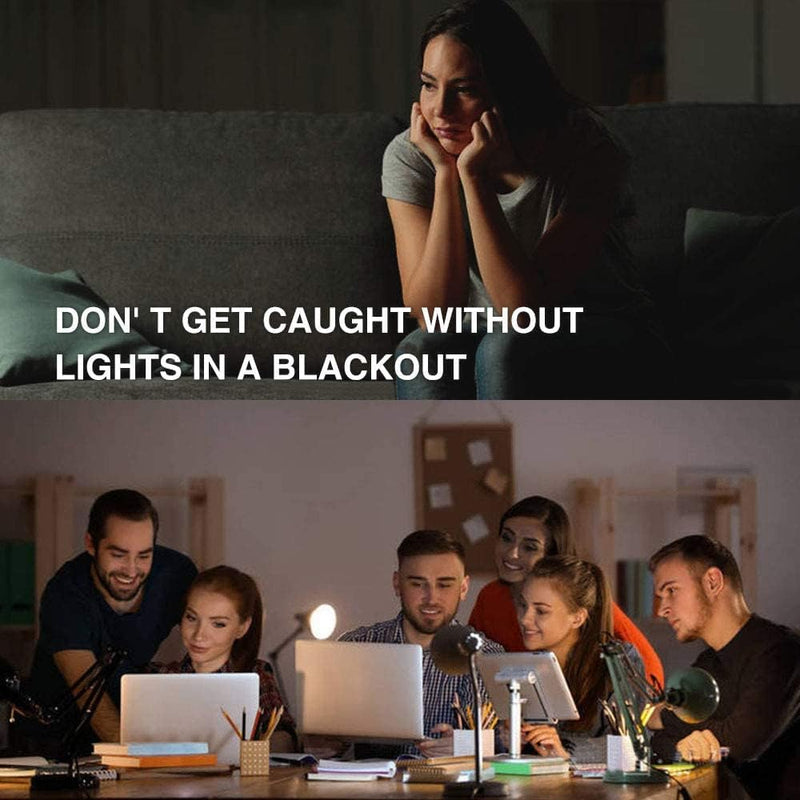 Neporal 4 Pack Emergency-Rechargeable-Light-Bulb, Stay Lights Up When Power Failure, 1500mAh 15W 80W Equivalent LED Light Bulbs for Home, Camping, Tent (E27, with Hook) (Daylight) Daylight 4 Pack 1500mAh
