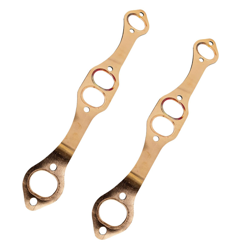 SBC Header Gaskets Set Reusable Oval Port Copper Exhaust Manifold Gaskets Compatible with Chevy 262 283 327 350 383 400 Small Block Engine