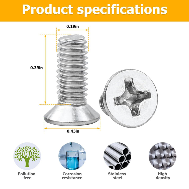 Mandark 8PCS Stainless Steel Car Screw Rotor Brake Disc Retaining, OEM#93600-06014-0H Auto Retaining Screws Replacement for Front and Rear Rotor, Compatible with Civic, Accord, Odyssey 8 Pcs