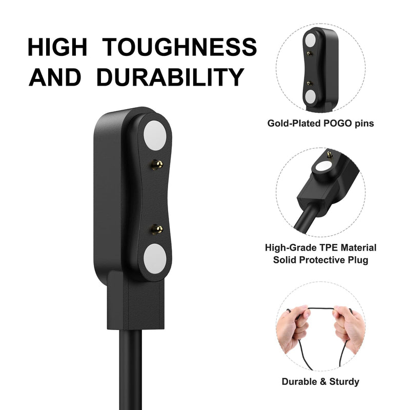 2-Pack for Bark Smart Watch Charger, Replacement Magnetic USB Charging Cable Cord