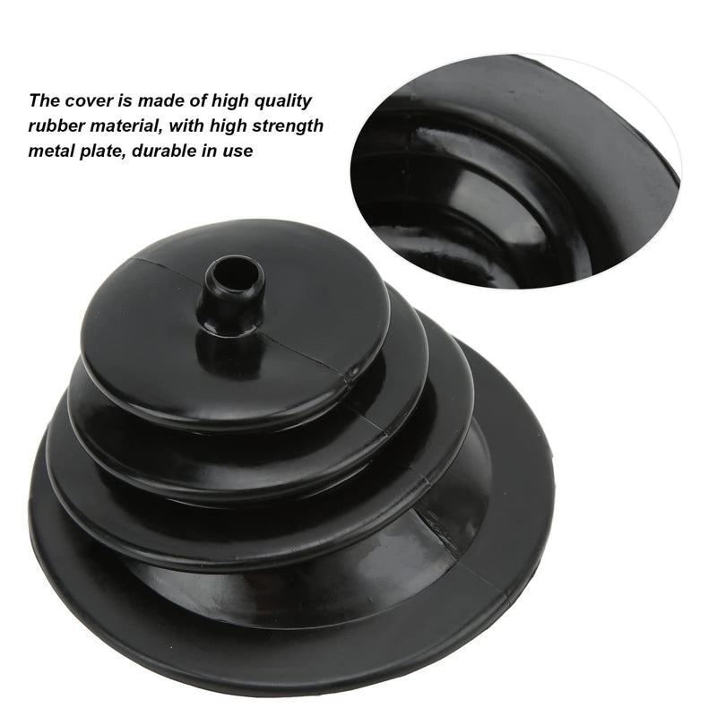 Gear Shift Boot Cover and Plate Kit - Universal Replacement Dust Cover for Car Automotive Clutch - Black Rubber Round Handbrake Lever Boot