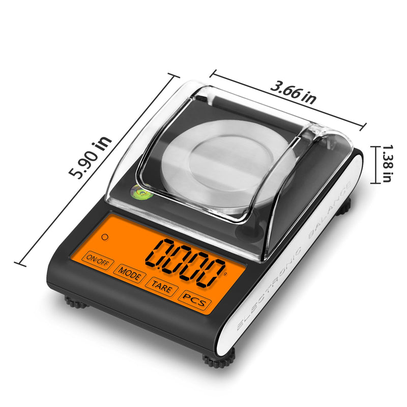 Fuzion Milligram Scale 50g/0.001g, Digital mg Scale with Calibration Weights, Jewelry Scale with Tweezers, Spoon, Bowl, Brush, Micro Scale for Powder, Gold, Herb, Large Display TGD-50