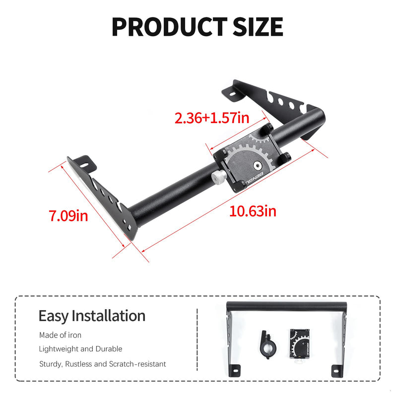 RT-TCZ Dash Mount Phone Holder Cell Phone Holder Interior Accessories for 2007-2010 Jeep Wrangler JK JKU 2 Door 4 Door