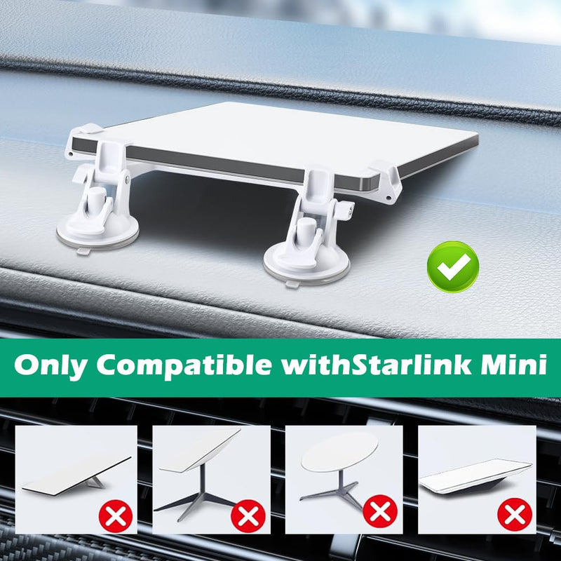 Starlink Mini Car Mount with Suction Cup for Dashboard & Windshield | Upgraded Stable Signal Bracket for Starlink Mini Satellite Internet, Compatible with Most Vehicles
