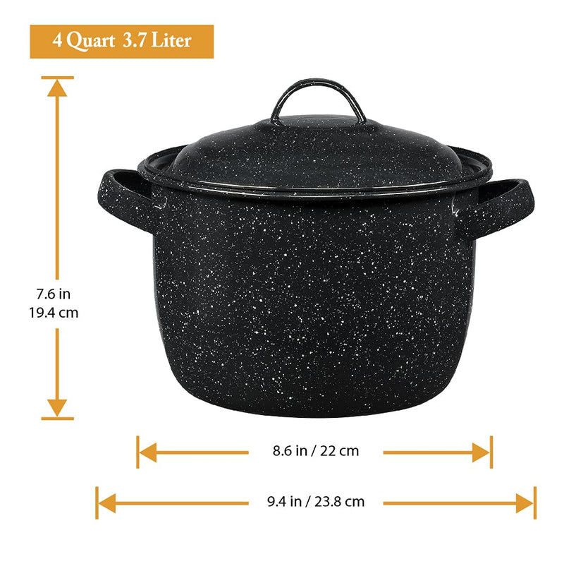 Granite Ware Bean Pot, 4 Qt - Speckled Black