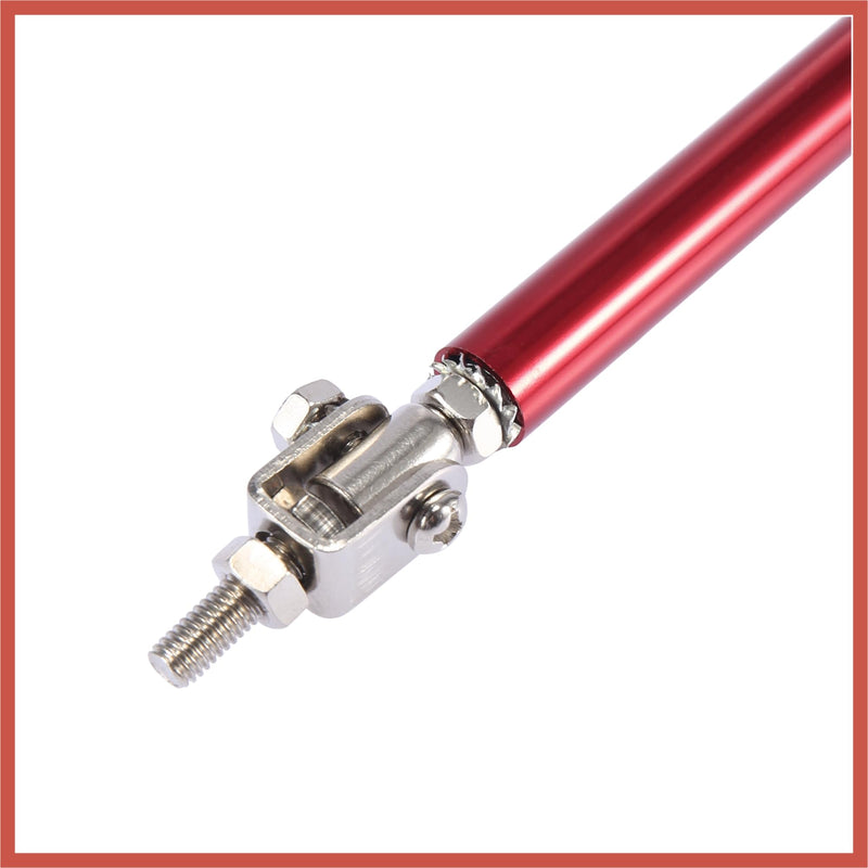 ACROPIX 2pcs 7"-9" Car Adjustable Front Bumper Lip Splitter Strut Tie Rod Bar Universal Red Car Parts