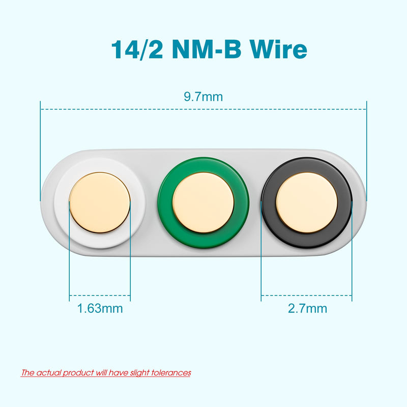 LUCKY TL 14/2 NM-B Wire with Ground, 25FT, 14 AWG 2 Conductor, Made of Pure Copper, Suitable for Lighting switches, sockets and Other Electrical Loads