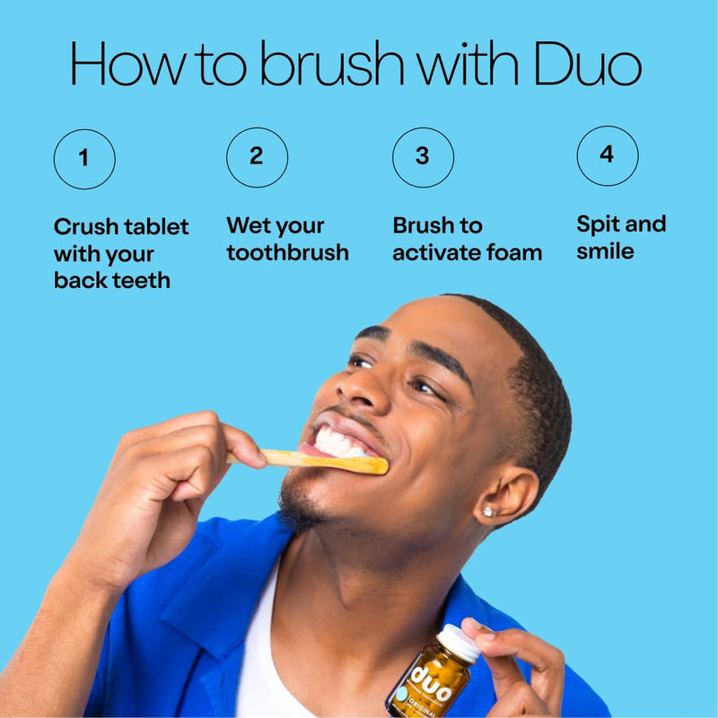 Duo Toothpaste Tablets | Nano-Hydroxyapatite (nHa) Natural Whitening, Remineralize, Reduce Sensitivity | Sustainable & Plastic Free | Dentist Created | Wild Mint Medley - 1 Bottle / 186 Tablets Original 186 Count (Pack of 1)