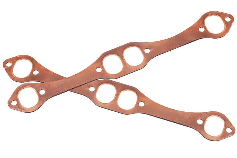 SBC Header Gaskets PH306,Oval Port Copper Exhaust Manifold Gaskets Compatible with Chevy 262 283 327 350 383 400 Small Block Gaskets,Copper Header Collector Gaskets,Reusable 2PCS.