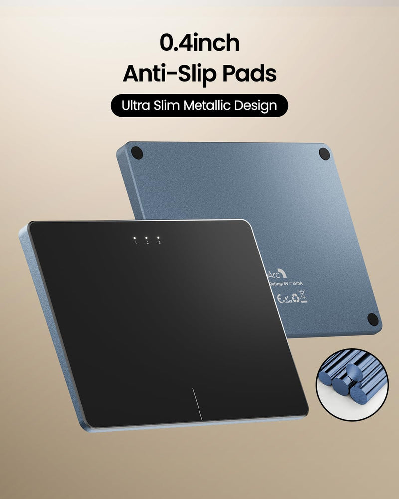 ProtoArc T1 Plus Bluetooth Trackpad for Win 11/10, Grey Black | Large 6.4" touch surface, supports 3-device switching via Bluetooth. No USB receiver needed. Rechargeable and Multi-Gesture.