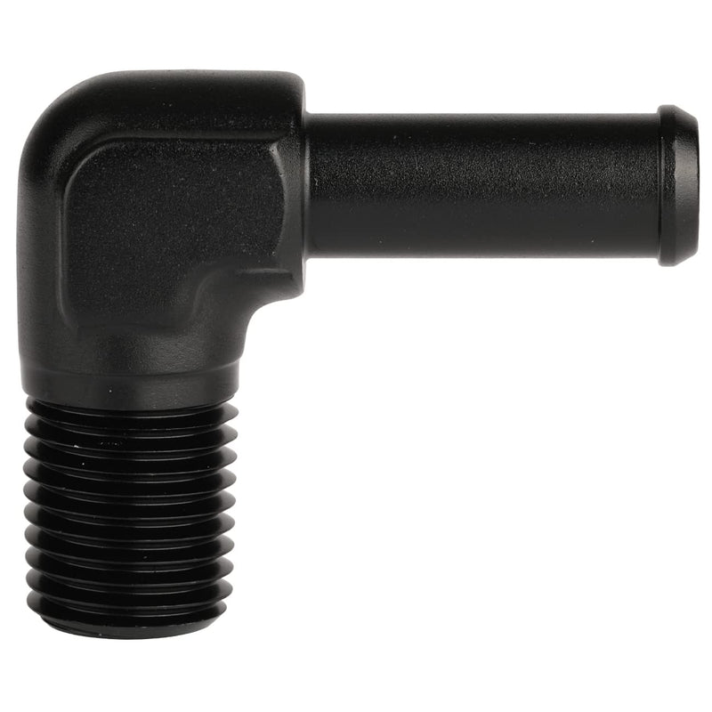 1/4 NPT Male to 3/8" Hose Barb Fitting Adapter 90 Degree Elbow Aluminum Black 1/4 NPT to 3/8 Barb Black - 90 Degree