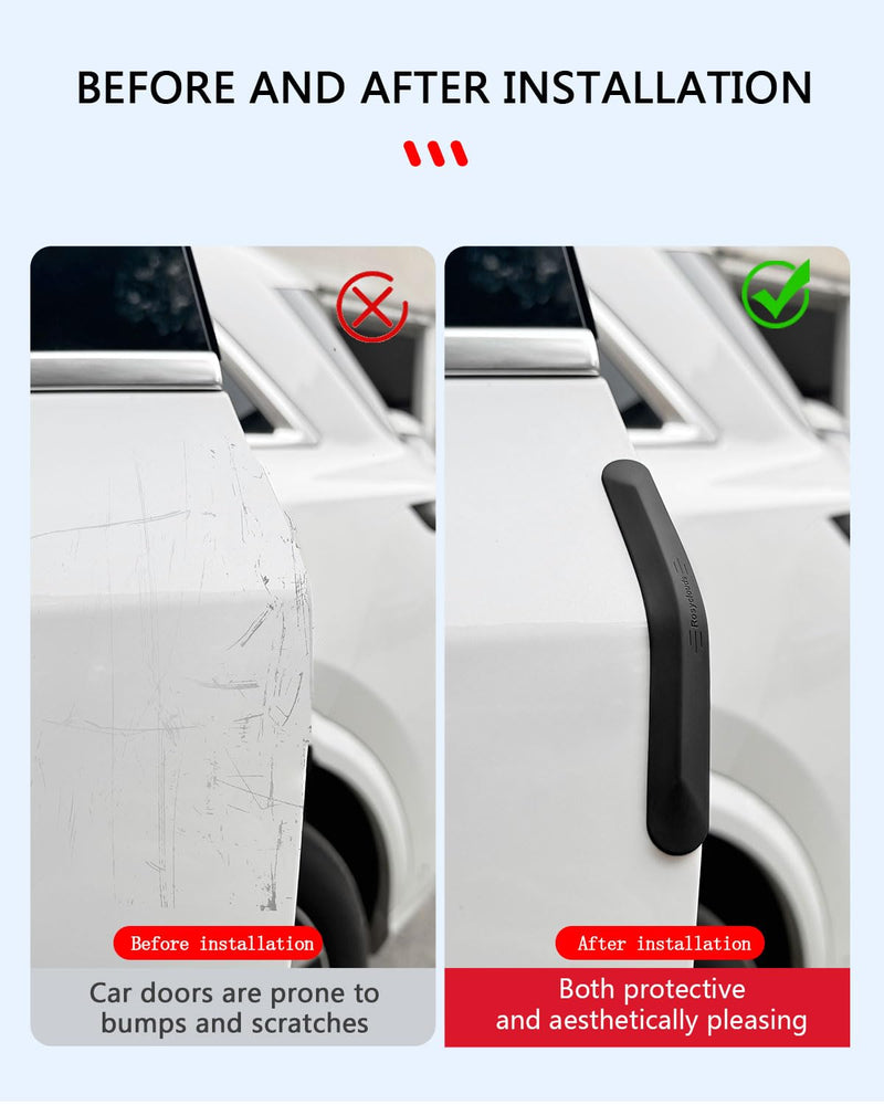 muekzu Silicone Car Door Edge Guard Trim Molding Crash Scratch Protector Scratch Guard for Car,Sedans,Truck,SUV 4PCS (Black) BLACK