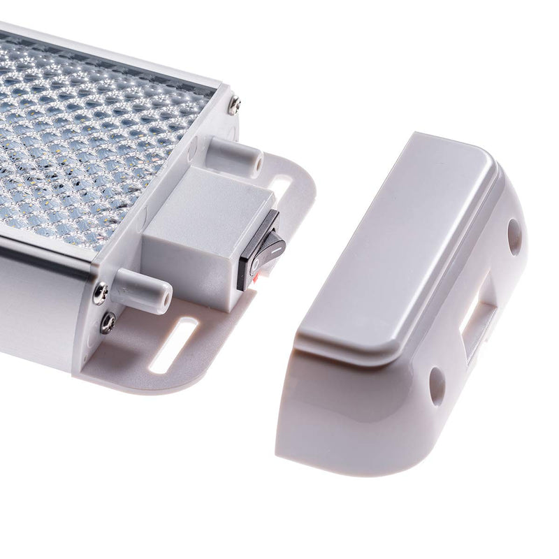LED Dome Light 6.3" x 3.9" Compact-Size 6000K Cool-White Even Diffused Beam, High Light-Output Low Ampere Draw, 12V-24V DC, On/Off Rocker Switch for Boat, Truck, RV & Utility Vehicles, 1-Pack 6.3" x 3.9"
