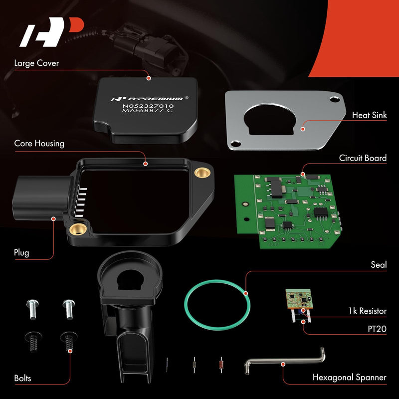  [AUSTRALIA] - A-Premium Mass Air Flow Sensor Meter - W/O-Ring & Bolts - OHV 6Cyl 3.8L - Compatible with Chevy, Pontiac, Buick & Olds, Camaro, Impala, Regal, Firebird, LSS & More, Replace for# 12568877, 19112543
