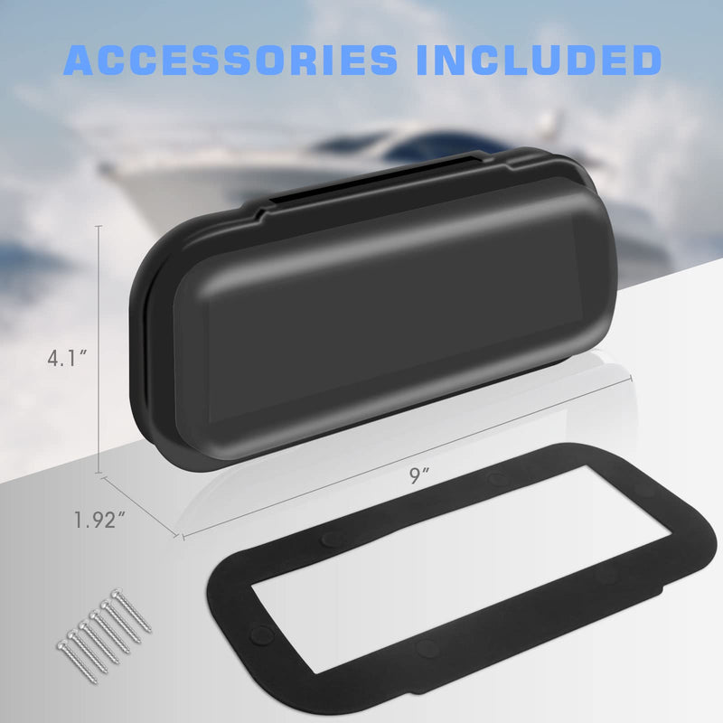 Water Resistant Marine Radio Cover - Boat Stereo Splash Guard Housing - Marine Stereo Waterproof Case for Universal Single DIN Media Receiver Black