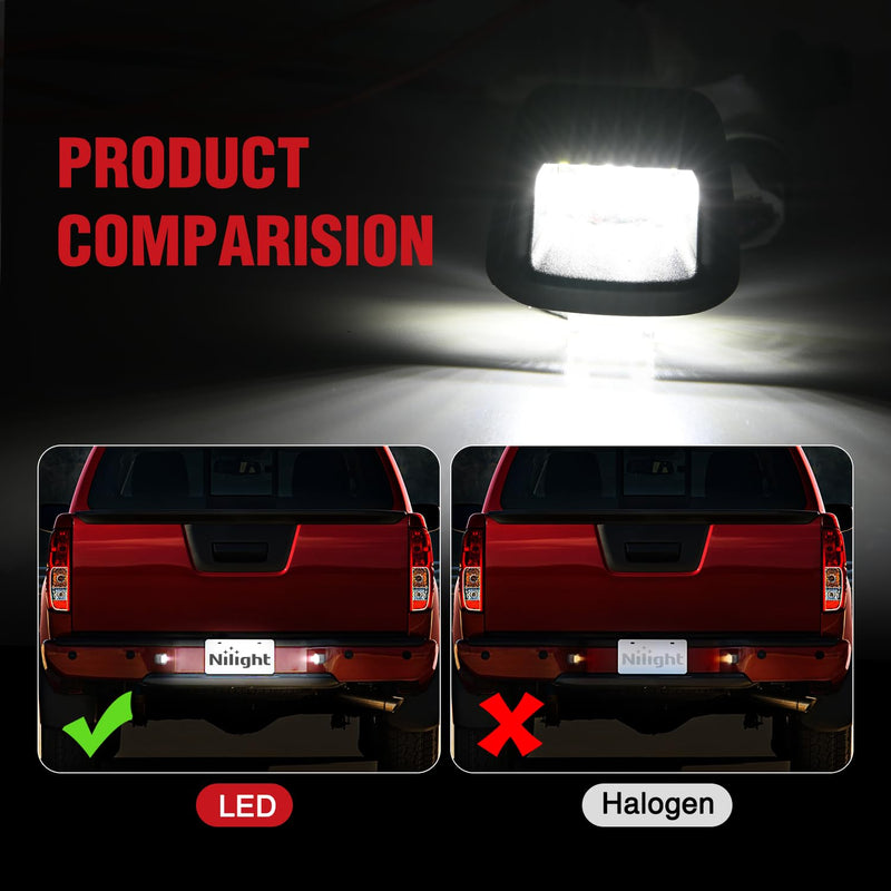 Nilight License Plate Light Compatible with 2007 2008 2009 2010 2011 2012 2013 2014 2015 2016 2017 2018 2019 2020 2021 Nissan Frontier Navara D40 2007-2015 Titan Armada Xterra Black Housing Black 2007-2021 Frontier/2007-2015 Titan&Xterra