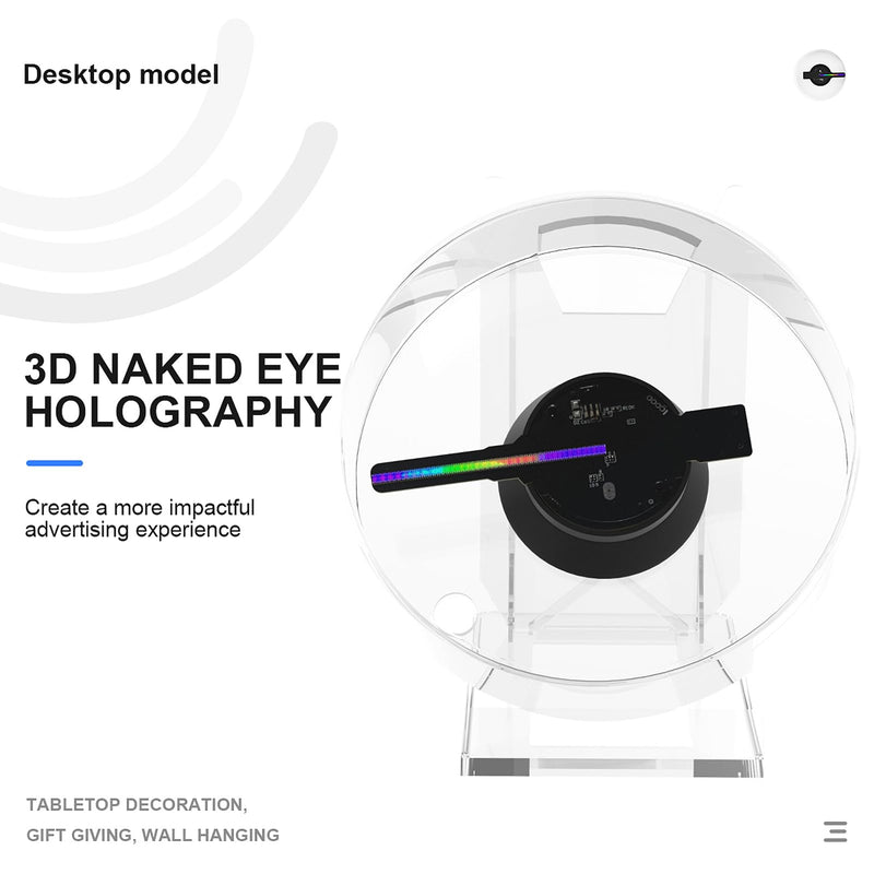 Hologram Fan, 88*88mm 3D Hologram Fan Holographic Projector with 480*480 resolution Design for excellent 3D effects