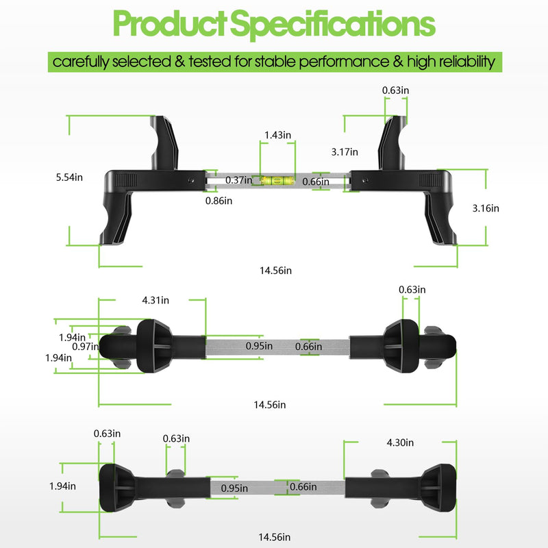 ATD-3100 Steering Wheel Level Alignment Tool - Steering Wheel Level Bar Tool - Universal Use for Passenger Cars, Vans & Trucks with Steering Wheel Internal Diameter 270mm-340mm, Spring-Loaded