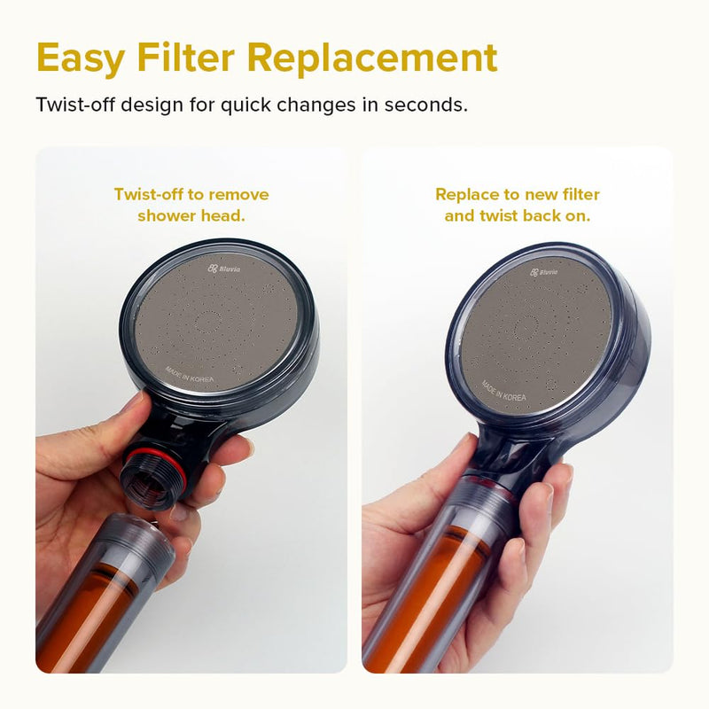 Bluvia Vitamin C Filtered Shower Head with Handheld High Pressure Handheld Shower Head with Filter
